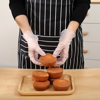 Gants de vaisselle de cuisine jetables en PVC à pois grands gants d'examen en vinyle noir de qualité alimentaire pour la teinture des cheveux à usage domestique