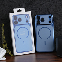 Coque de téléphone portable antichoc avec protection d'objectif en verre, chargement sans fil magnétique et finition mate pour iPhone 17 16 15 14 Pro Max et Samsung