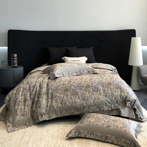 Juego de Ropa de Cama Moderna Personalizable de Algodón de Fibra Larga 120S 300TC, con Estampado Floral Americano, <span class=keywords><strong>para</strong></span> Decoración de Alta Gama, Venta al Por Mayor - Product Image 1