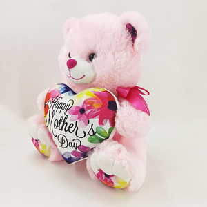 Peluche personalizzato orsacchiotto giocattoli per la festa della mamma con Logo a <span class=keywords><strong>cuore</strong></span> carino <span class=keywords><strong>rosa</strong></span> farcito orsacchiotto bambola mascotte per la festa della mamma - Product Image 2