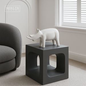 Merlin Living Animal Céramique Décoration Blanc Art Rhinocéros Ornement pour Bureau Moderne Décor À La Maison Chaozhou Usine OEMODM - Product Image 3