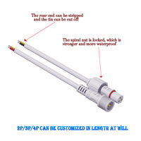 Mini connecteur mâle/femelle étanche IP67 en ABS/PVC à 2-4 broches, borne en cuivre, câble de 0,3-0,5 mm, fil de contrôle pour aquarium, LED extérieure