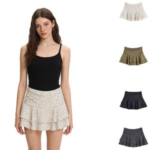 Women's Summer Casual Zipper Fly Pleated <b>Ruffles</b> Layers <b>Mini</b> Shorts/<b>Skirts</b> - Product Image 1