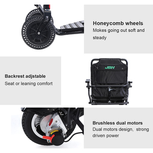 Silla de ruedas eléctrica de doble motor plegable con control remoto a precio de descuento - Product Image 6