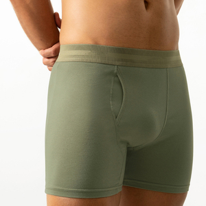 Calzoncillos bóxer de algodón y elastano CELINNE para hombre, cintura elástica acanalada, cierre frontal, cómodos, transpirables, ropa interior masculina. - Product Image 1