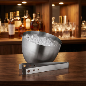 <b>Ice</b> Bowl with Tong Stainless Steel Wine champagne Beer <b>Cooler</b> <b>Ice</b> Bucket Bowl with <b>Ice</b> Tong at Wholesale Price - Product Image 3