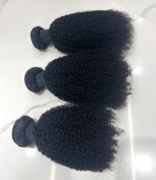 Pas cher 100% brut Remy brésilien non transformé faisceaux de cheveux humains 4a 4b 4c Afro crépus bouclés naturel noir couleur cheveux armure