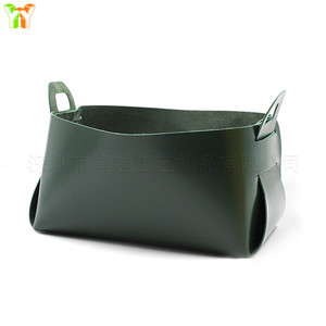 Cesta de almacenamiento plegable de cuero nórdico para aperitivos, juguetes y artículos diversos del hogar, caja de almacenamiento portátil reforzada para ropa sucia - Product Image 3