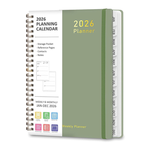 Agenda Personalizada 2026 de Cuero PU A5 con 6 Anillas, Planificador Semanal y Mensual, Calendario Académico, Cuaderno Espiral <span class=keywords><strong>para</strong></span> la Escuela y la Oficina - Product Image 1