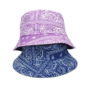 Ethnic Style Vintage Trendy <b>Retro</b> Cashew Flower Printed Fisherman Fashion Street Shade Double-Sided Sun Protection <b>Bucket</b> <b>Hat</b> - Product Image 1