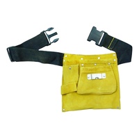 Sac double hanche en cuir de vachette jaune en gros Kit de taille d'électricien avec mallette à outils spéciale Sac de taille d'électricien