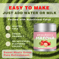 Poudre de Thé Matcha Vert de Qualité Cérémoniale Marque Privée OEM Boîte en Métal Matcha 30g 3A-6A Matcha Aromatisé Fraise