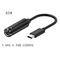 Enchufe cuadrado de 65W a cable de alimentación macho USB tipo C para computadora portátil Lenovo