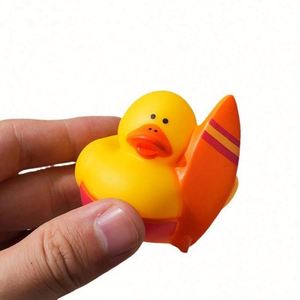 Jouet de bain en PVC vinyle sur mesure, canard aquatique couineur à presser, thème été plage et skateboard, pour bébés de 2 à 4 ans - Product Image 5