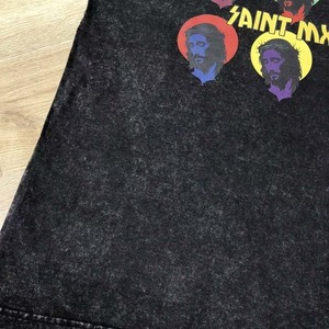 Saint Michael Người Đàn Ông Của Axit Rửa Sạch T-Shirts Ngắn Tay Áo Cổ Điển Nghệ Thuật Chân Dung Đồ Họa In Quần Áo Saint T-Shirts Cho Nam Giới - Product Image 4