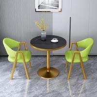 Ensemble de table à manger ronde moderne extensible et pliable pour 2 personnes, avec chaise, en MDF et métal, idéal pour appartement, salle à manger, hôtel