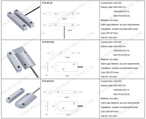 Sensor de Contacto Magnético Inteligente con Cable KOLAS FMC-55, Carcasa de Aleación de Aluminio, Grado Industrial, Detección de Posición de Puerta/Ventana - Product Image 3