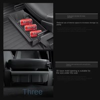 Boîte de rangement pour Tesla Cybertruck, style tiroir sous le siège, en TPE, 2 pièces, installation par enfoncement, organisateur latéral de siège, fabriqué en Chine