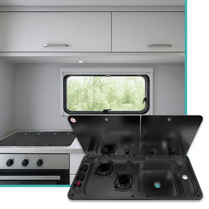 Combinazione Premium JDA Lavello e Piano Cottura in Acciaio Inox 304 Nero <span class=keywords><strong>per</strong></span> <span class=keywords><strong>Camper</strong></span>, Roulotte, Barche, Yacht e Rimorchi Marini - Product Image 5