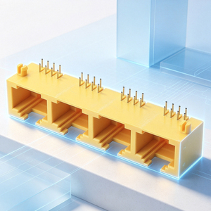 Conector de Red RJ45 1*4 8P8C Directo de Fábrica, Conector Ethernet, Montaje en Panel, Blindado, Cat6, Estable, de Bronce Fosforoso - Product Image 1
