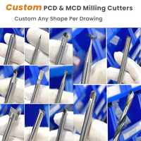 Fraise diamantée PCD de haute précision pour routeur CNC, outil de coupe pour aluminium, graphite, CFRP, cuivre, OEM, ODM, fraise PCD, coupeur PCD