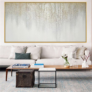 Decoración de Cabecera, Pintura al Óleo Moderna Abstracta de Lienzo con Estrellas Brillantes, 100% Pintada a Mano, con Purpurina - Product Image 6