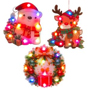 Colorido PVC Reno Papá Noel Adornos colgantes Año Nuevo DIY Decoraciones navideñas brillantes para decoraciones navideñas - Product Image 5