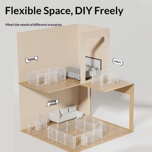 Прочная цельнометаллическая утолщенная квадратная труба – свободно комбинируемый вольер/клетка для собак мелких и средних пород, для использования в помещении - Product Image 5