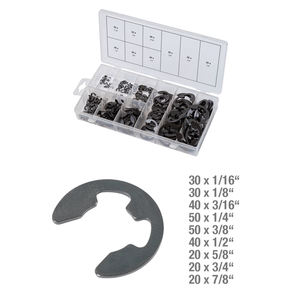 Assortiment de circlips de type E de 300 pièces utilisées composants mécaniques généraux taille en pouces - Product Image 1