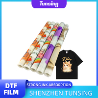 Film PET DTF A3/A4 30cm/333cm/60cm Gulungan Film Transfer Panas untuk Pencetakan Pakaian Kompatibel dengan Printer DTF Kain yang Dapat Digunakan