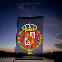 Écran LED volant en maille 70% transparent 4*8m pour spectacle de lumière de drone P15 P20 P25 Affichage LED volant Écran LED géant extérieur