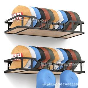Wooden Wall Mounted Hat Rack With Hooks For Cap <b>Storage</b> And <b>Clothes</b> Organizing 2 Tier Rectangle Durable Design - Product Image 1
