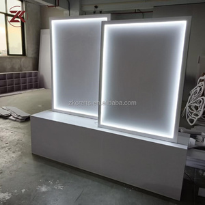 ZKAI Offre Spéciale : Mur d'acrylique blanc carré pour mariage, présentoir à <span class=keywords><strong>champagne</strong></span> pour décoration de fête - Product Image 2