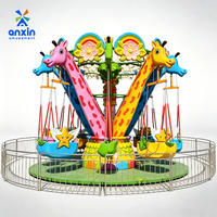 Manège de girafe rotatif pour attraction de fête foraine en plein air, mini-chaise volante, machine d'amusement