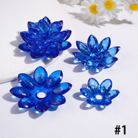 Perles entretoises en acrylique transparentes à trois couches en forme de lotus, multicolores, pré-percées, en vrac, pour la création de stylos à perles, de bijoux et d'articles artisanaux faits main