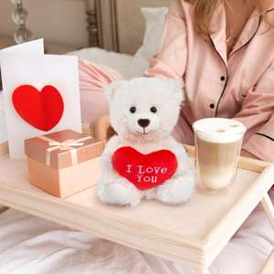 Peluche de oso de peluche de corazón rojo, animal personalizado, regalos de boda para invitados - Product Image 2