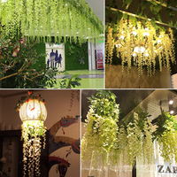 Fleurs de glycines artificielles, décoration de mariage, couronne suspendue, DIY, pour le bureau, jardin familial
