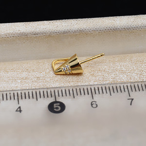 Pendentif en argent S925 Wenchi pour femme, à faire soi-même, avec perle, petit cône Baotou, accessoires 8-10, plateau vide, modèle Chine 14234, pour la fabrication de bijoux - Product Image 4