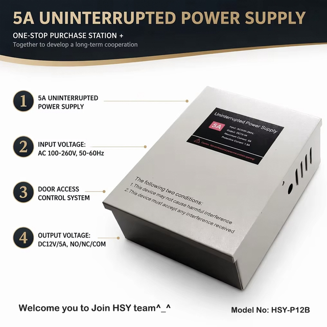 5A Uninterrupted Switch Power Supply Door Access Control System DC12V Regulated Power Supply Unit for Security Door System