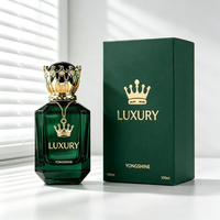 Flacon de parfum en verre vert polygonal le plus vendu, 30 ml, 50 ml, 100 ml, flacon de parfum vide avec emballage et couvercles