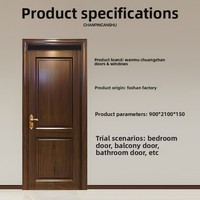 Foshan Fabriek Massief Hout Slaapkamer Binnendeur Sapele Gelakt Milieuvriendelijk Rood Kersen Waterdicht Afgewerkt Modern Design