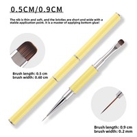 Nouvel ensemble de stylos à double embout blanc et jaune en acrylique pour la décoration des ongles en salon, peinture au gel UV