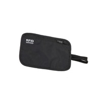 Bolsa de Viaje Beige con Protección RFID, Bolsa Delgada de Nailon para Colgar, Organizador de Viaje para Tarjetas de Crédito