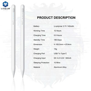 Stylet actif à rejet de paume pour écran tactile <span class=keywords><strong>Apple</strong></span> iPad <span class=keywords><strong>Pencil</strong></span> - Product Image 2
