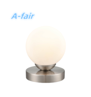 Boule ronde métal tactile lampe de table abat-jour en verre chambre lumière lumière intérieure