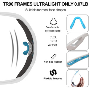 Men Half Frame Design Sunglasses <strong>Saftey</strong> Protective Sports Cycling <strong>Glasses</strong> for Adults Running Cycling Golf Rock Climbing - Product Image 4