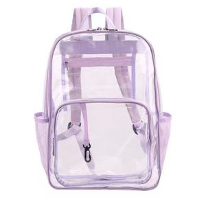 PVC Vente en gros Sac à dos de sécurité transparent personnalisé Sac à dos de sécurité stade TSA Sac à dos transparent à double poches pour hommes et femmes - Product Image 1