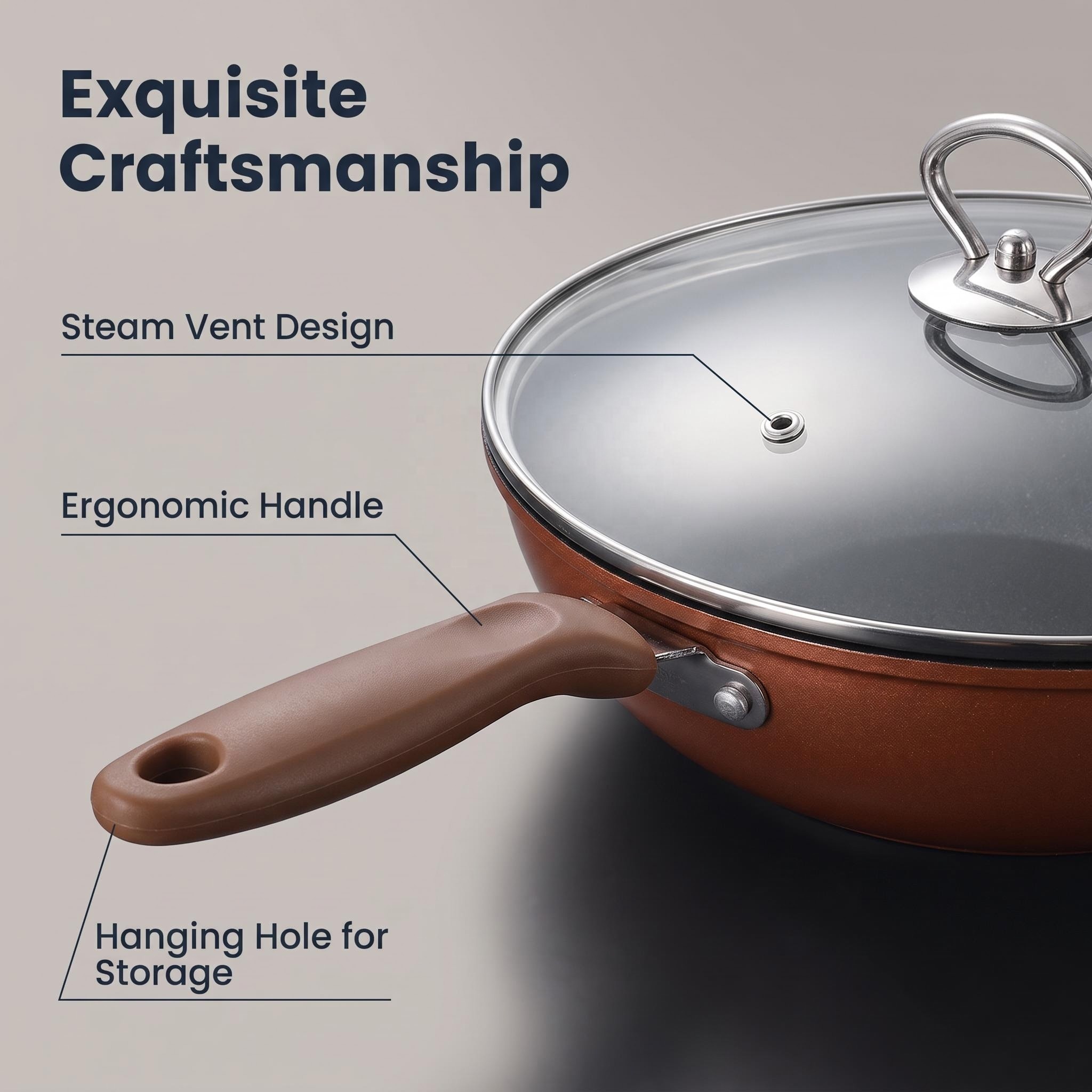 Wholesale Non Stick Cookware Set 5 Piece Iron Pots and Pans Induction Cooker Compatible Oven Safe Dishwasher Safe · image 2