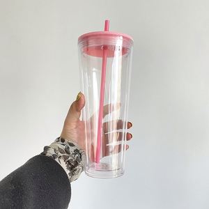 24oz Double Walled Plastic Acrylic Blank clear Tumbler Transparent Reusable <b>Cups</b> Suitable for Vinyl with <b>Lids</b> <b>and</b> <b>Straws</b> - Product Image 2