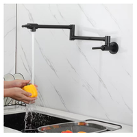 Robinet de remplissage de marmite chaude et froide Montage mural monotrou Laiton Laiton Robinet de cuisinière de cuisine pliant Noyau de valve en céramique dosé